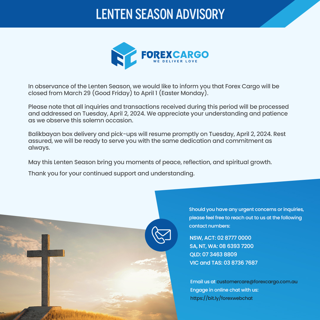 Lenten Season 2024 Advisory